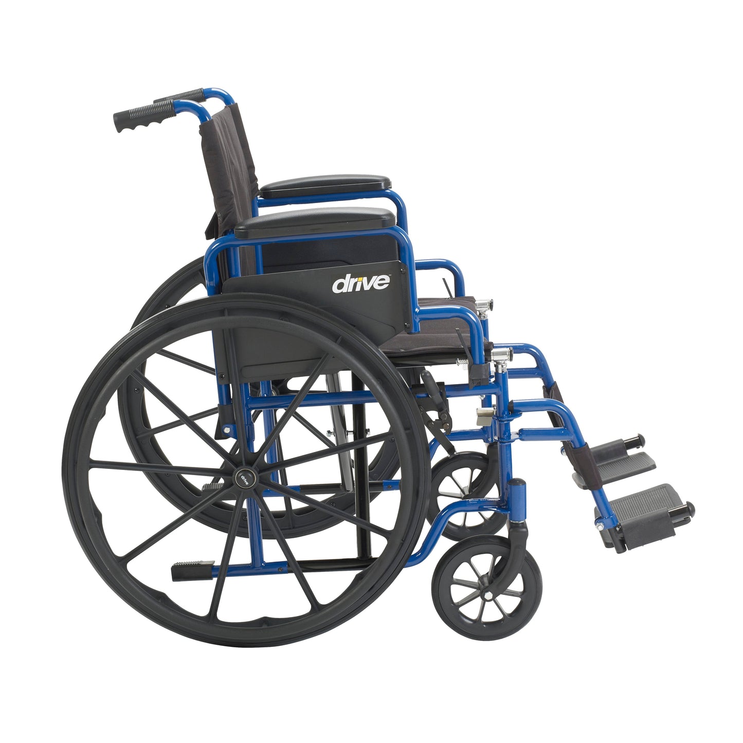 Blue Streak Wheelchair with Flip Back Desk Arms, Swing Away Footrests, 16" Seat