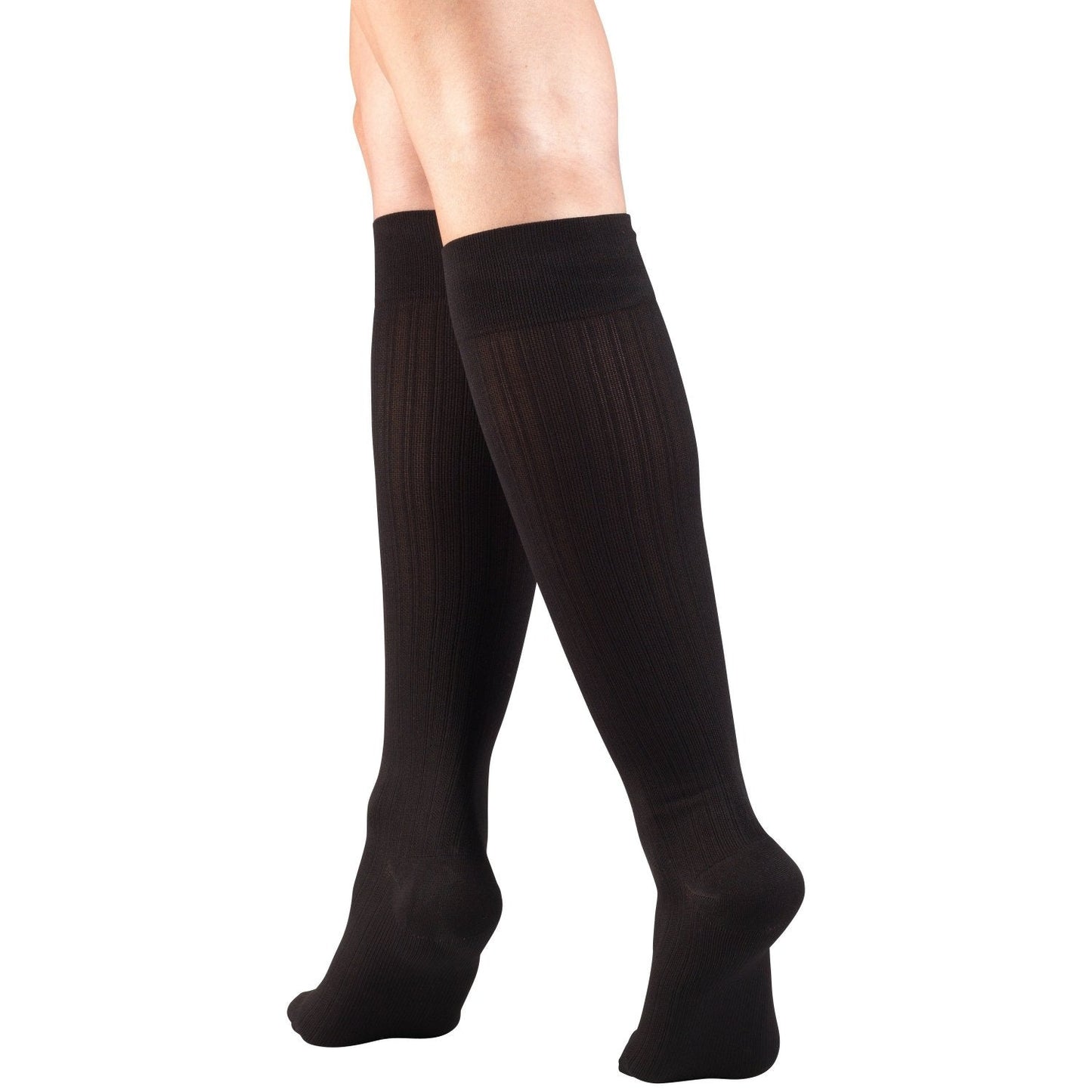 Ladies' Socks Rib Pattern Knee High Closed Toe/1974 20-30 mmHg
