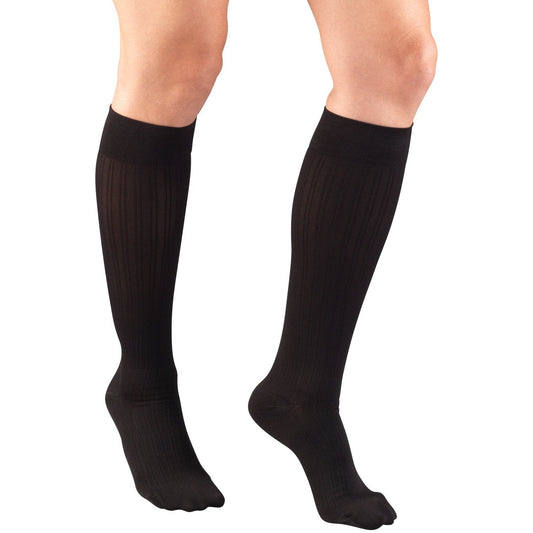 Ladies' Socks Rib Pattern Knee High Closed Toe/1974 20-30 mmHg