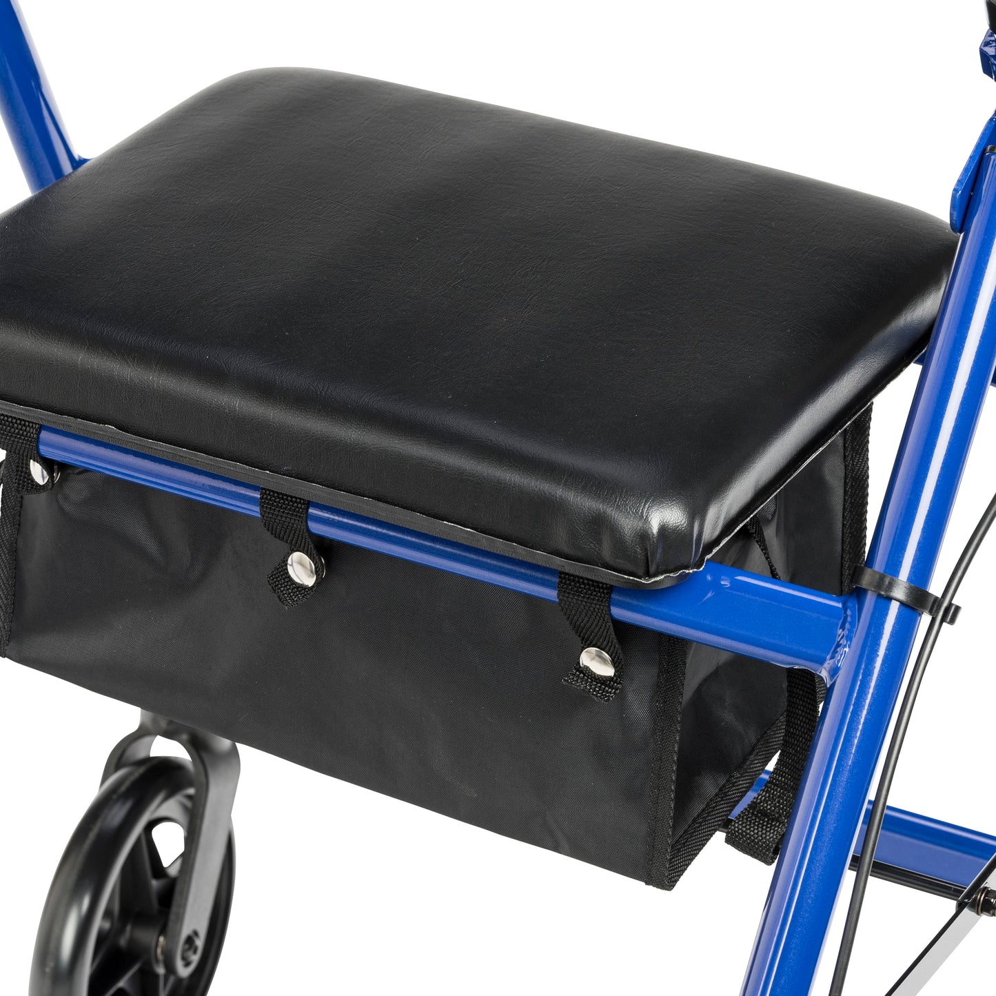 Walker Rollator with 6" Wheels, Fold Up Removable Back Support and Padded Seat, Blue