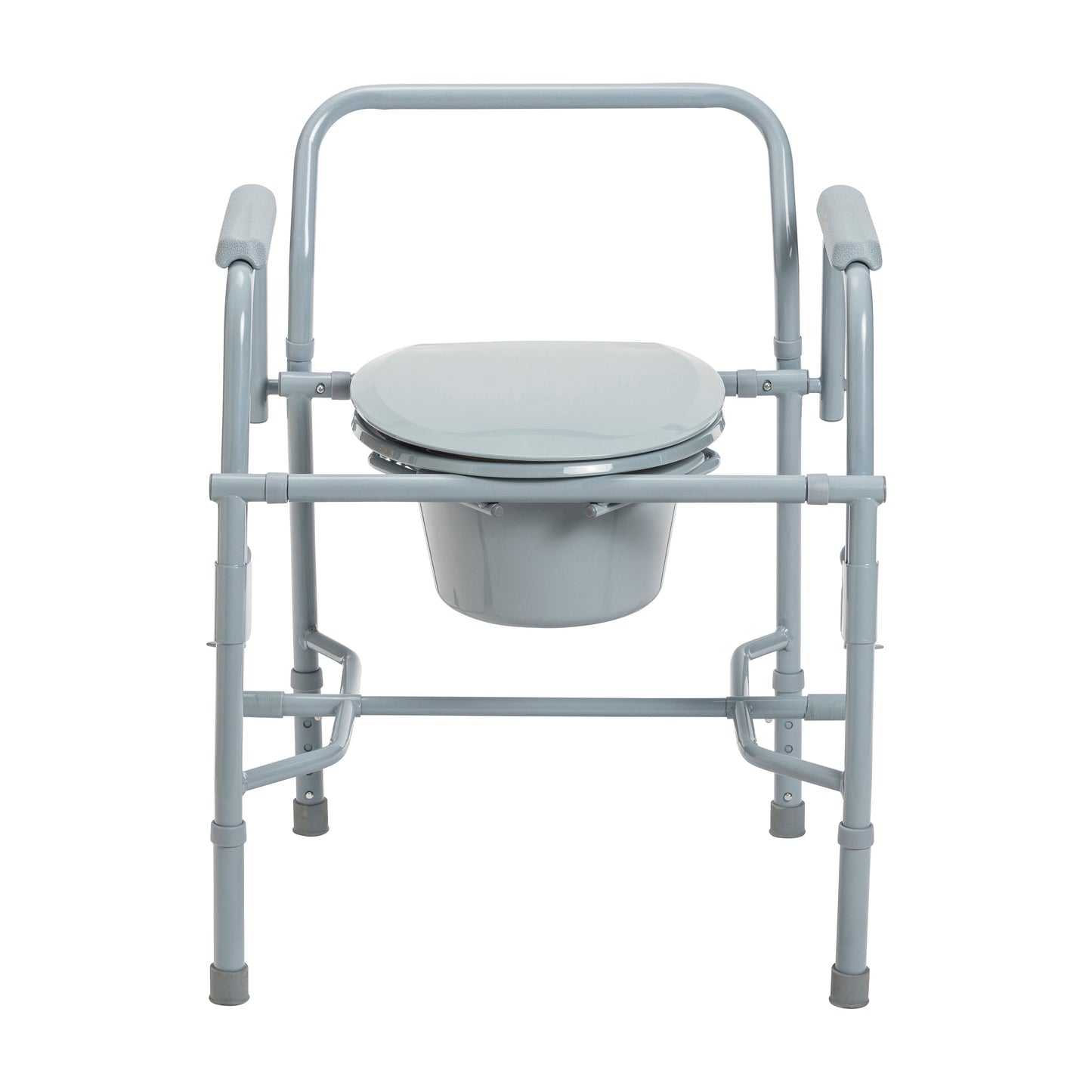 Steel Drop Arm Bedside Commode with Padded Arms