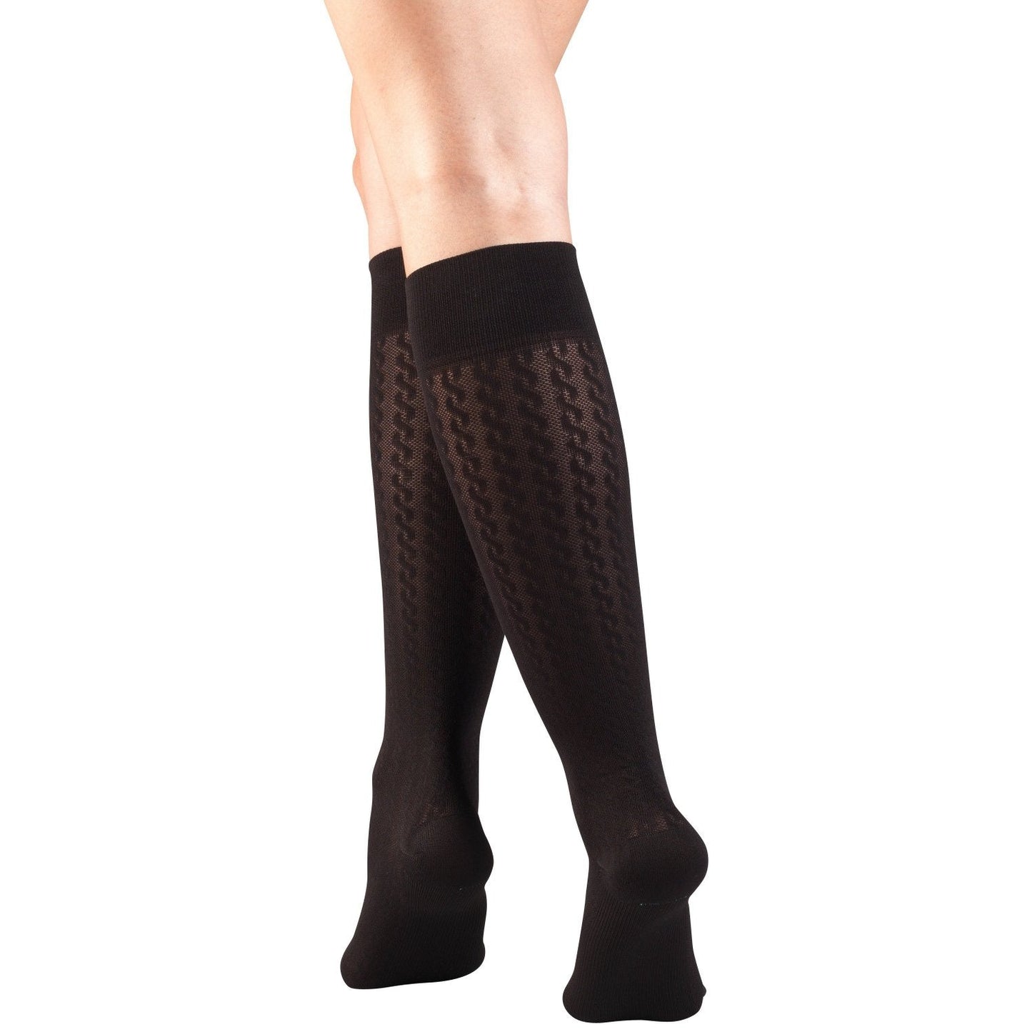 Ladies' Socks Cable Pattern Knee High Closed Toe/ 15-20 mmHg