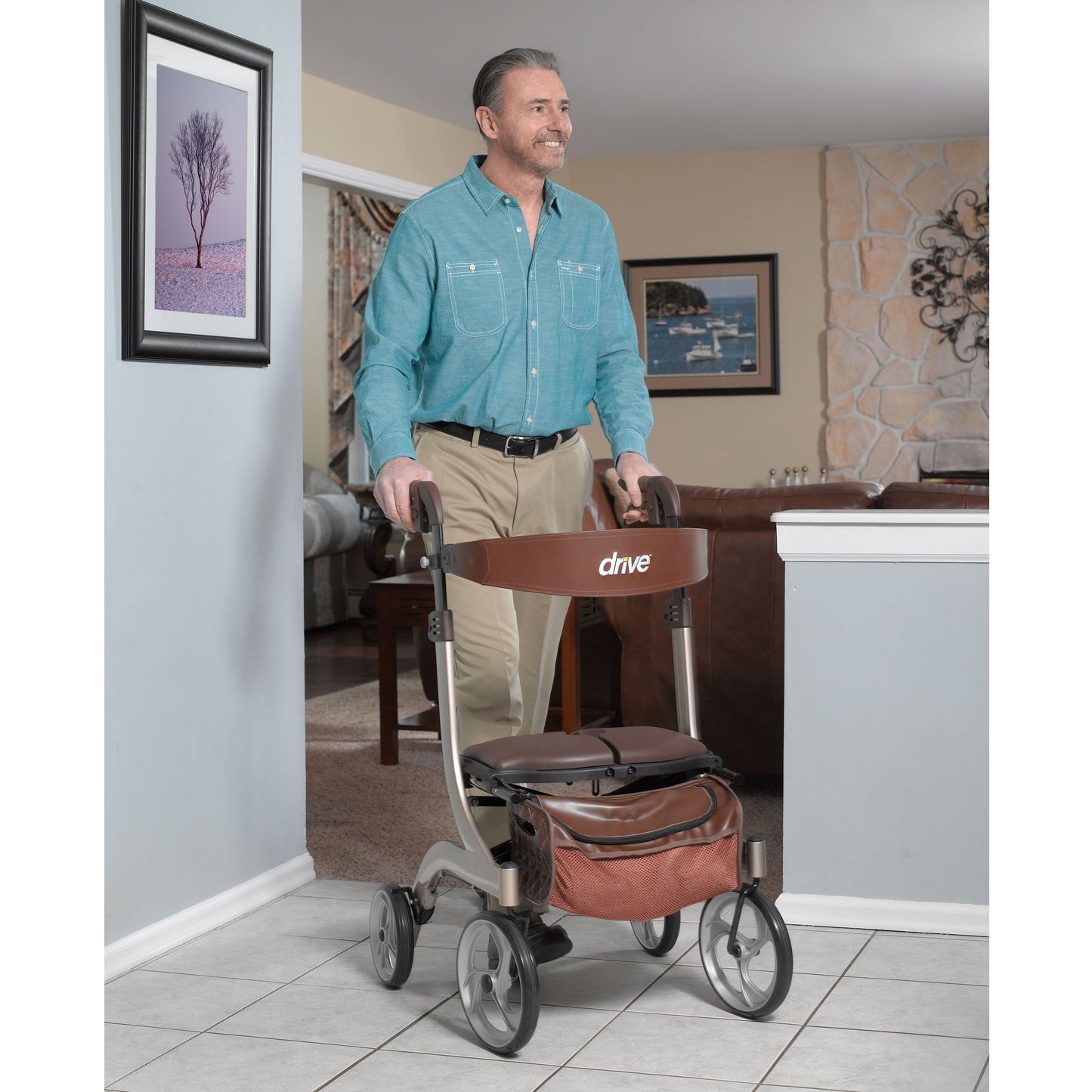 Nitro DLX Euro Style Walker Rollator, Champagne