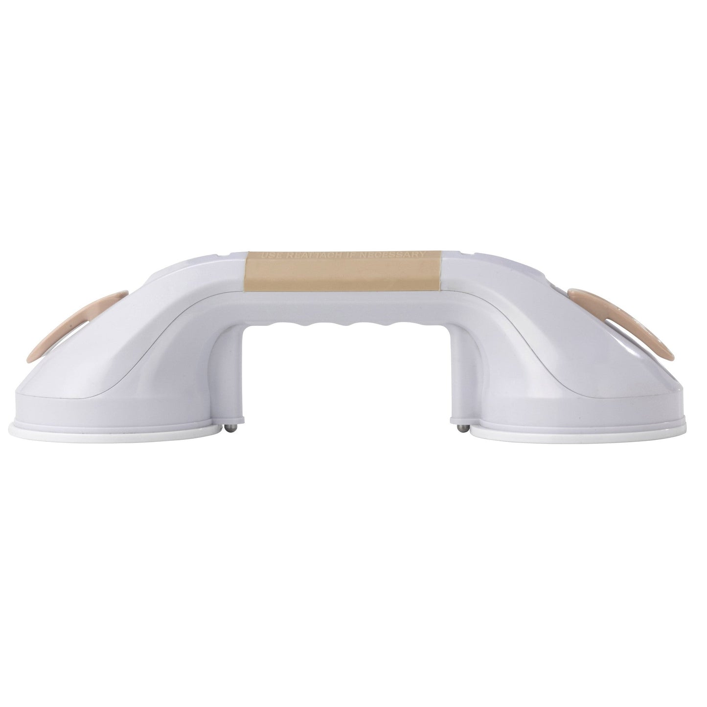 Suction Cup Grab Bar, 12", White and Beige