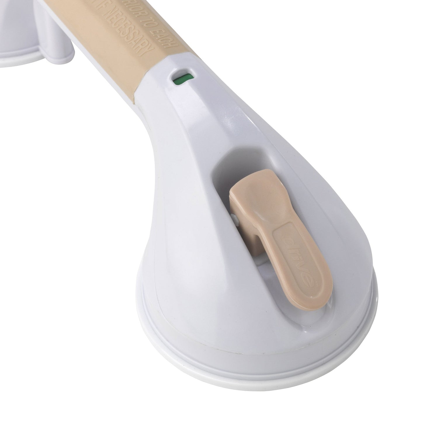 Suction Cup Grab Bar, 12", White and Beige