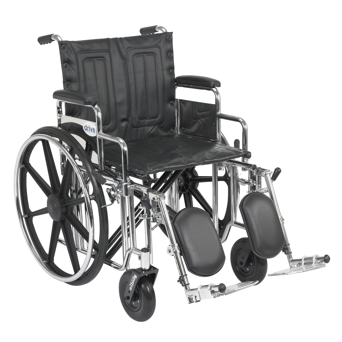 Sentra Extra Heavy Duty Wheelchair, Detachable Desk Arms, Elevating Leg Rests, 20" Seat