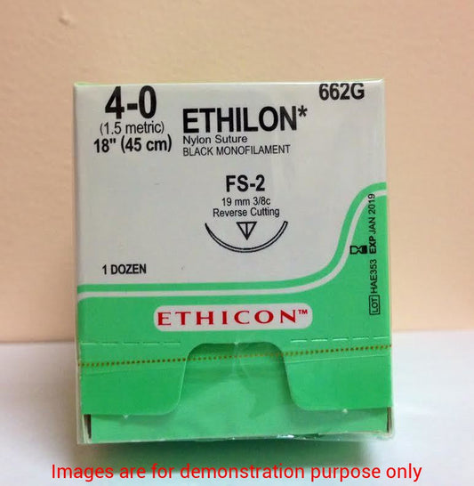 Suture 4-0 Nylon, Mono 18In With Fs2 Needle Black