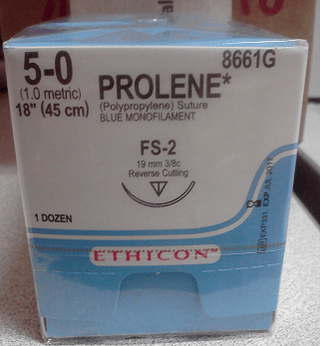 Suture 5-0 Prolene Blue, Mono 18In W/ Fs2 Needle Black.