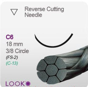 Suture 5-0 Silk Black Braid 18 In With C6 Needle