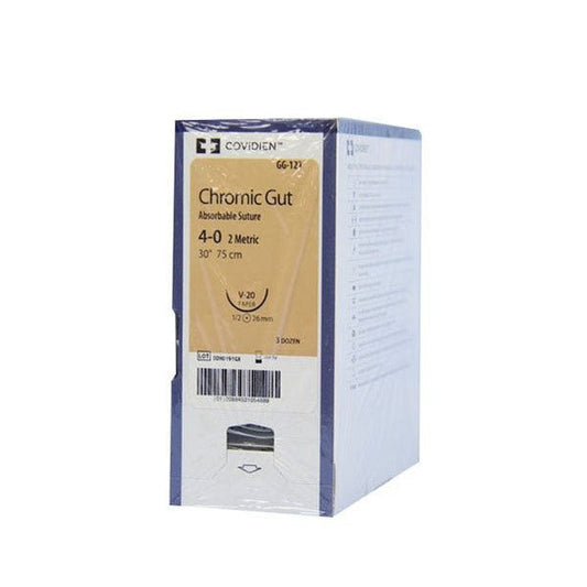 Suture With Needle, Absorbable Chromic Gut Size 2-0, 30" Suture, C-13