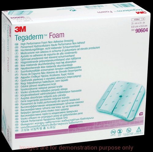 Tegaderm Non-Adhesive Foam Wound Dressing – 3.5 In x 3.5 In (Box of 10)