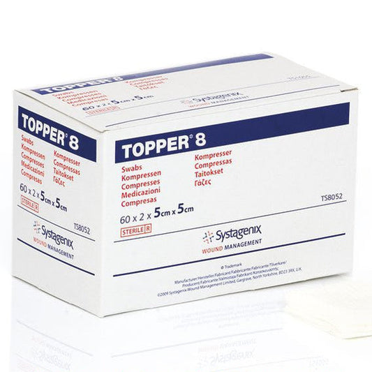 Topper 8 Swabs (4 Ply, Sterile) 5Cm X 5Cm