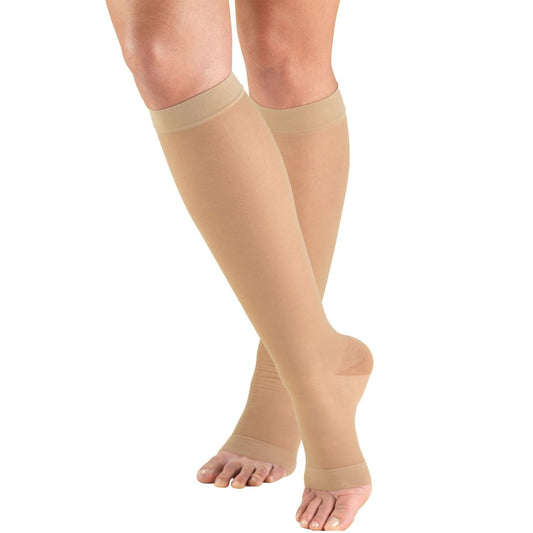 Ladies' Sheer Knee High Open Toe Stockings/1772 15-20 mmHg