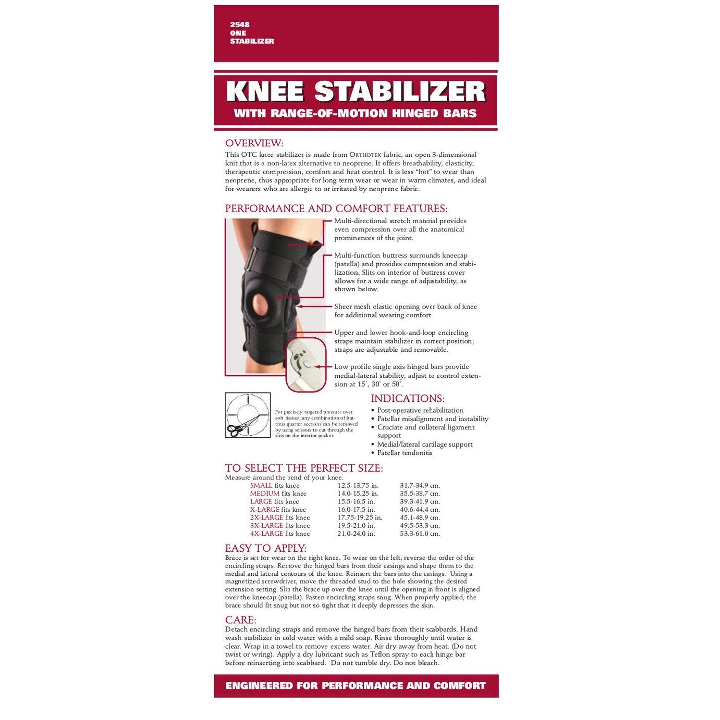 2548 / ORTHOTEX KNEE STABILIZER - ROM HINGED BARS