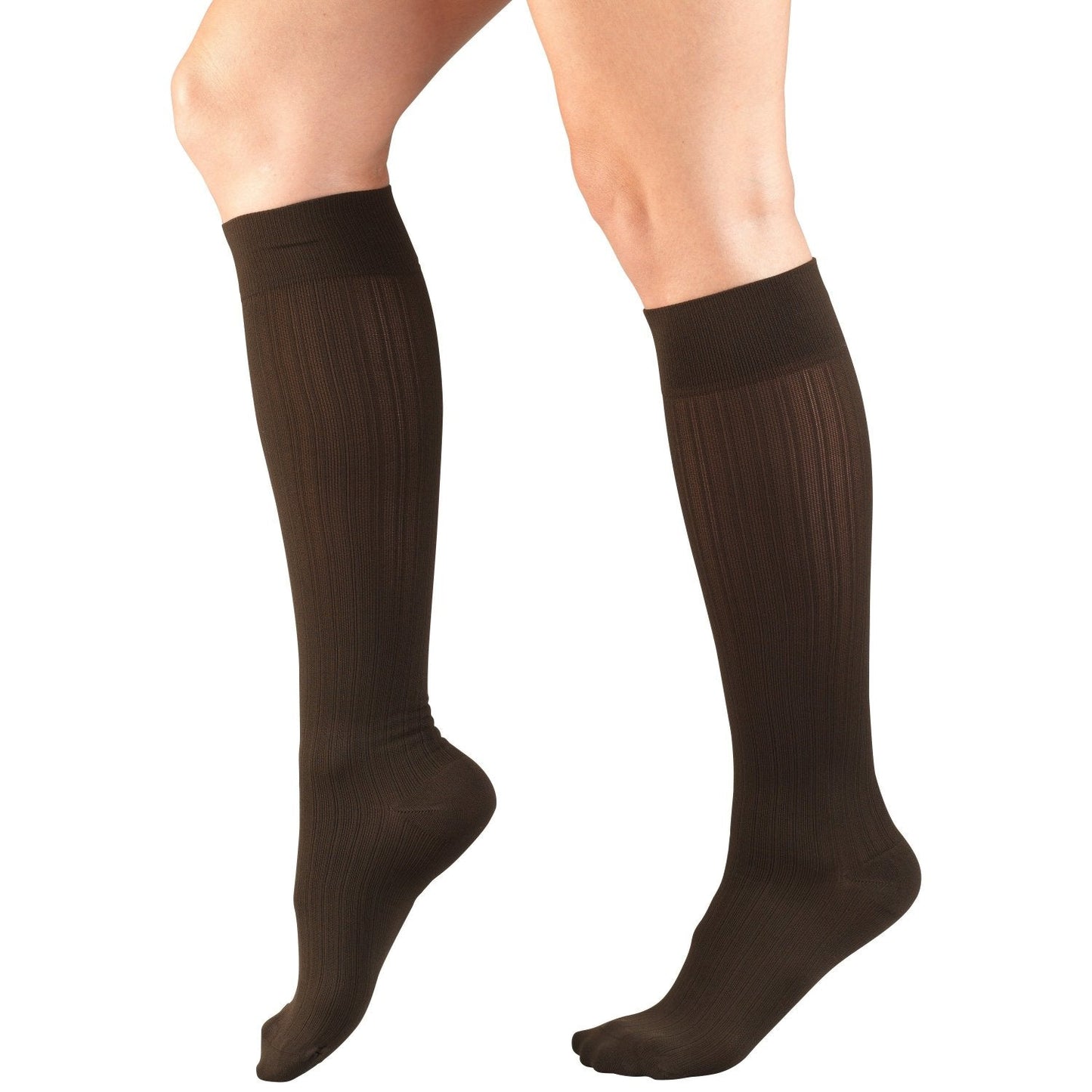Ladies' Socks Rib Pattern Knee High Closed Toe/1974 20-30 mmHg
