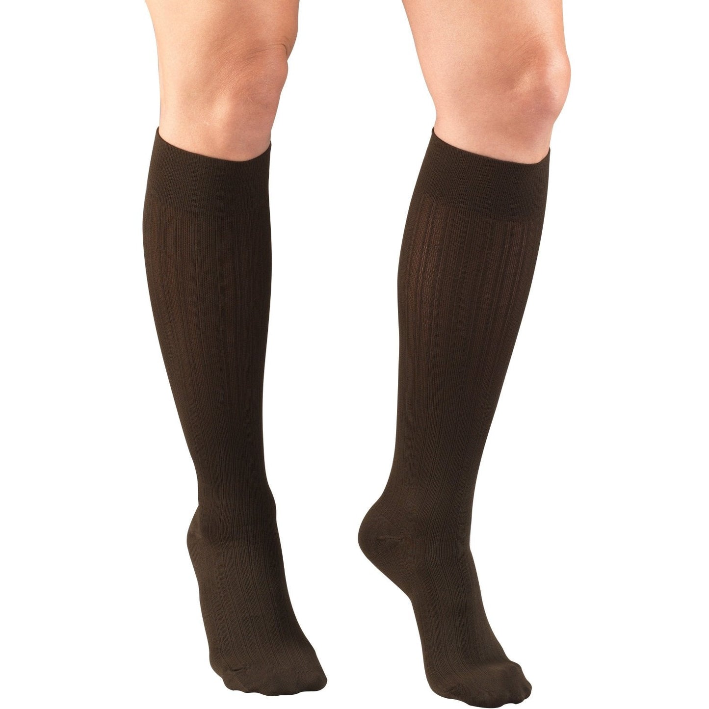 Ladies' Socks Rib Pattern Knee High Closed Toe/1974 20-30 mmHg