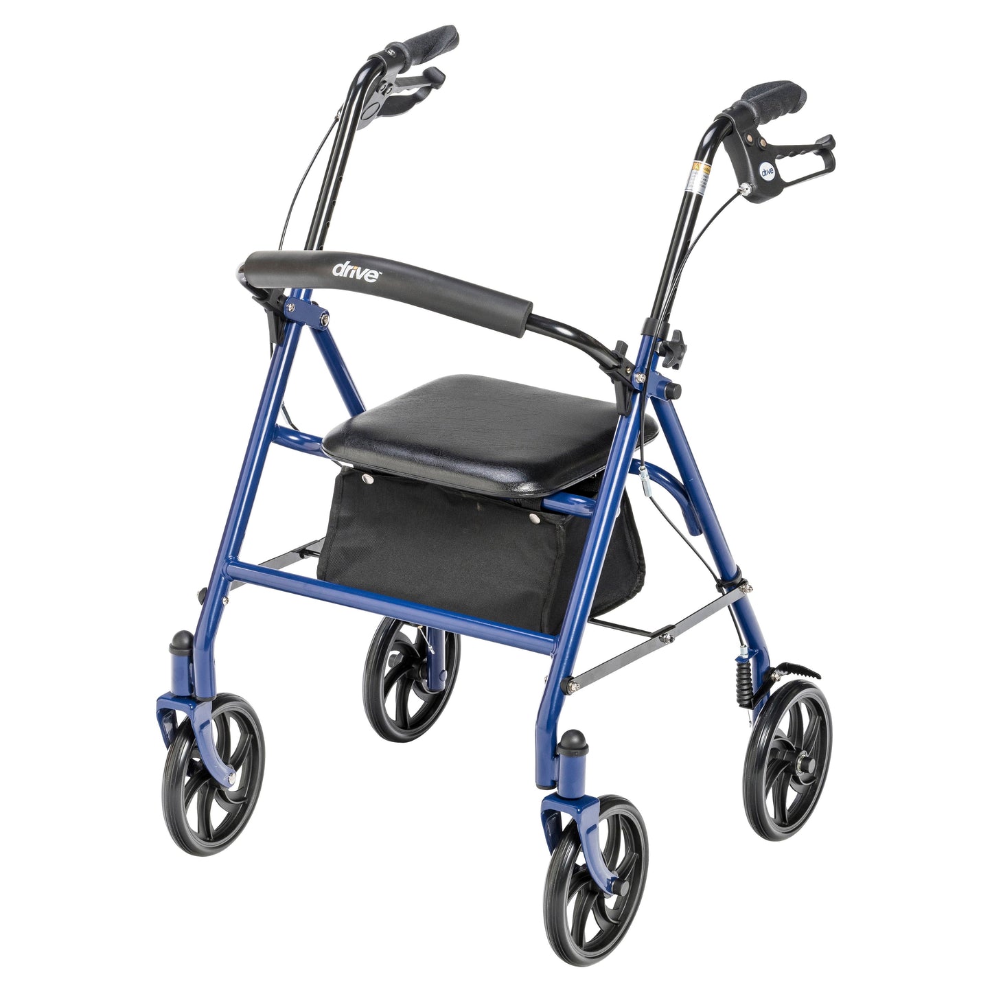 Drive Medical Four Wheel Walker Rollator with Fold Up Removable Back Support