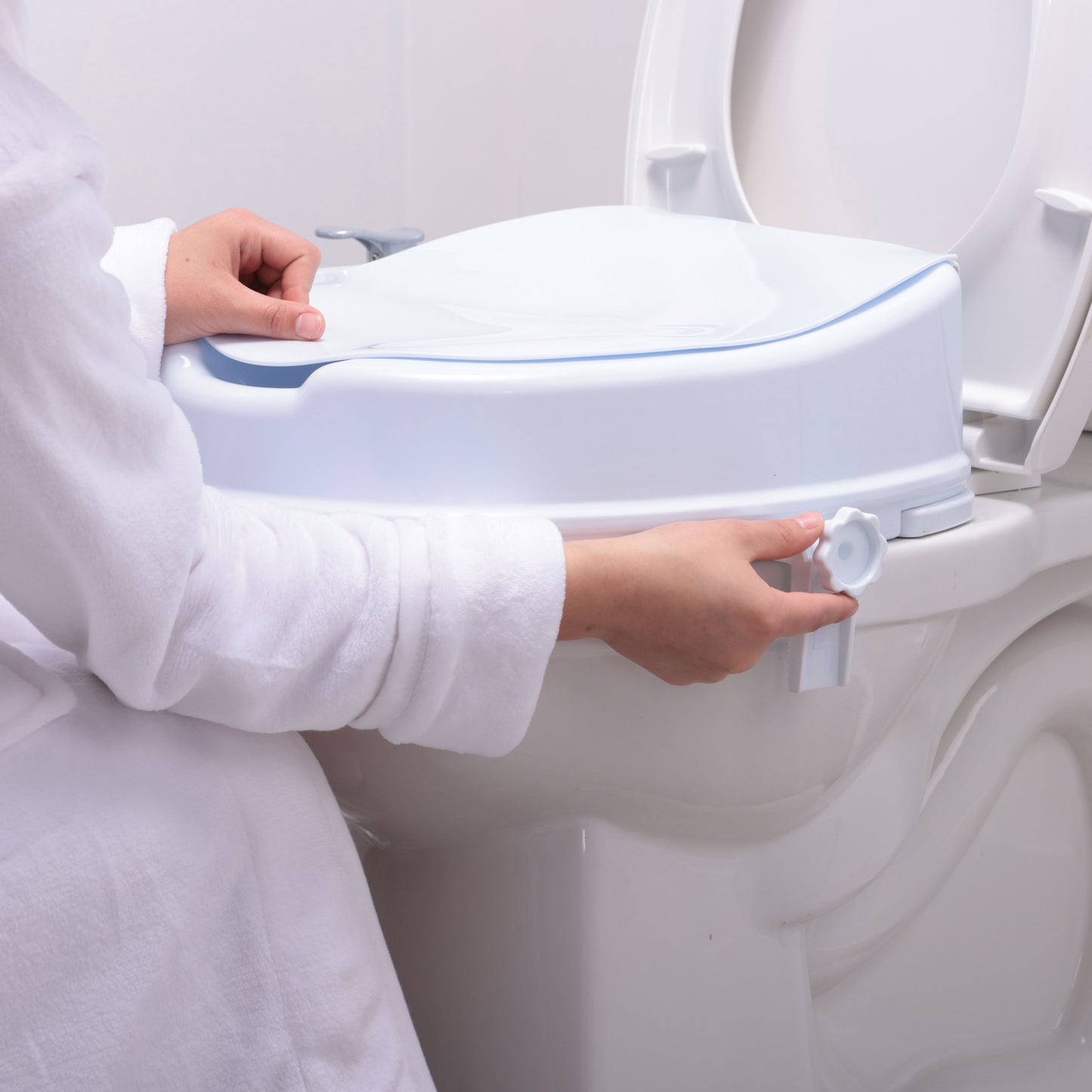 PreserveTech Raised Toilet Seat with Bidet, Ambient & Warm Water