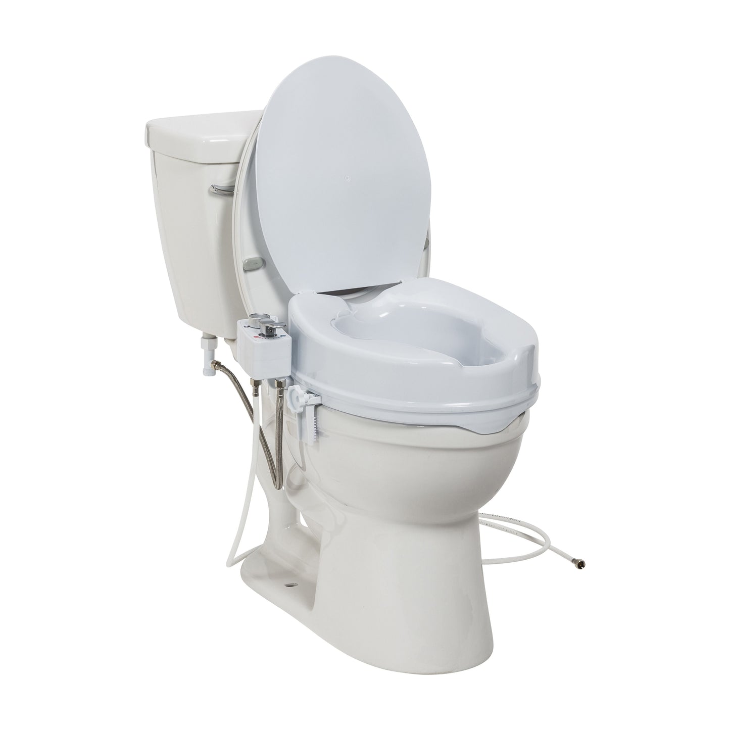 PreserveTech Raised Toilet Seat with Bidet, Ambient & Warm Water