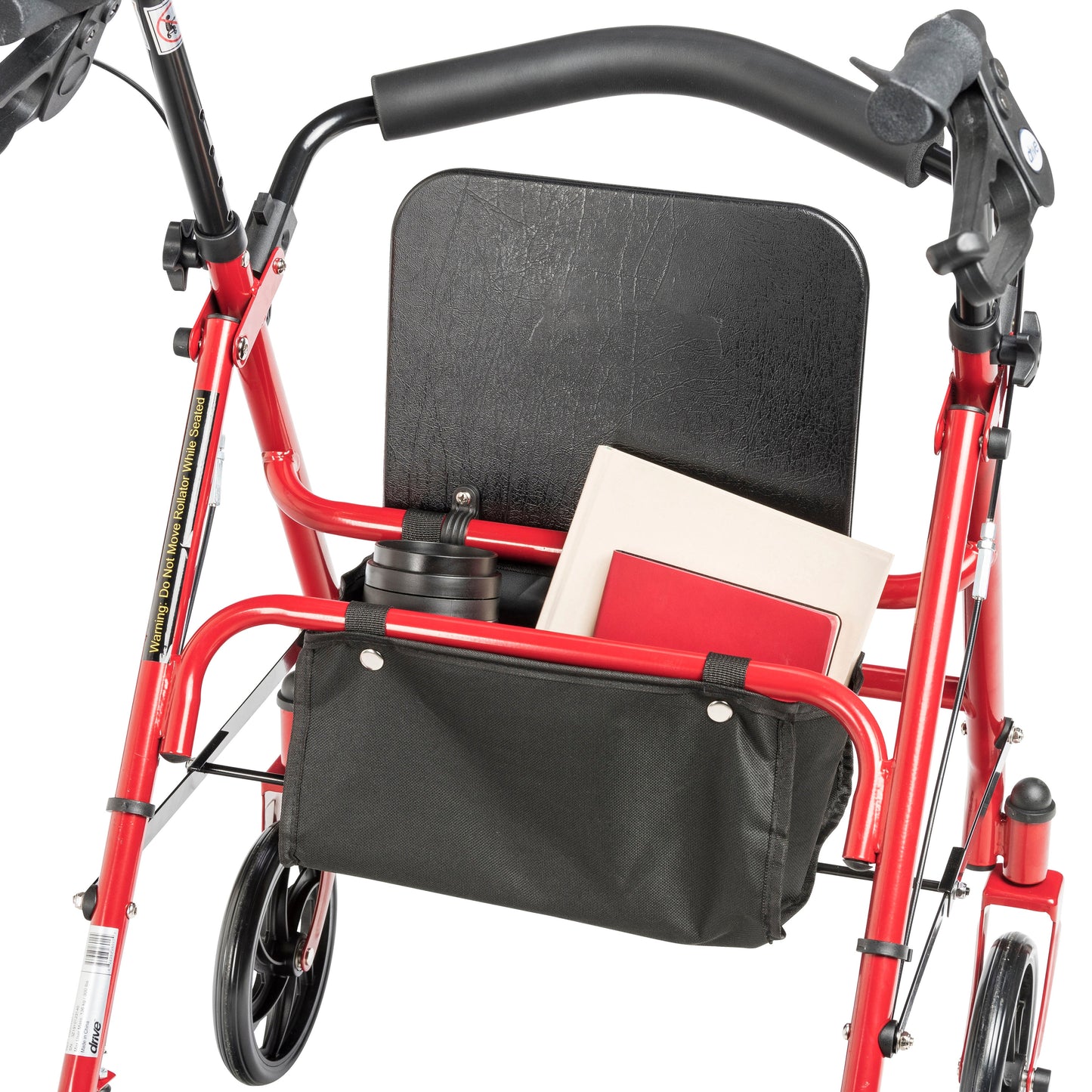 Drive Medical Four Wheel Walker Rollator with Fold Up Removable Back Support