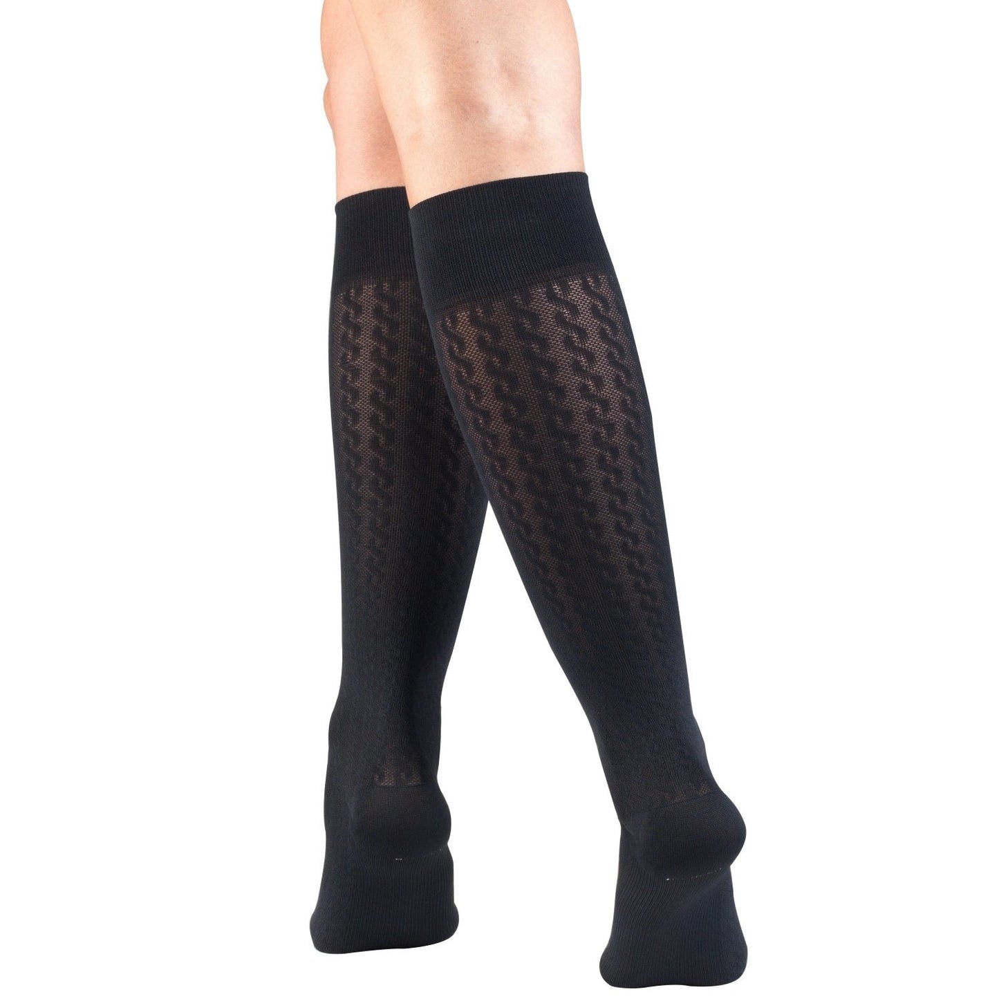 Ladies' Socks Cable Pattern Knee High Closed Toe/ 15-20 mmHg