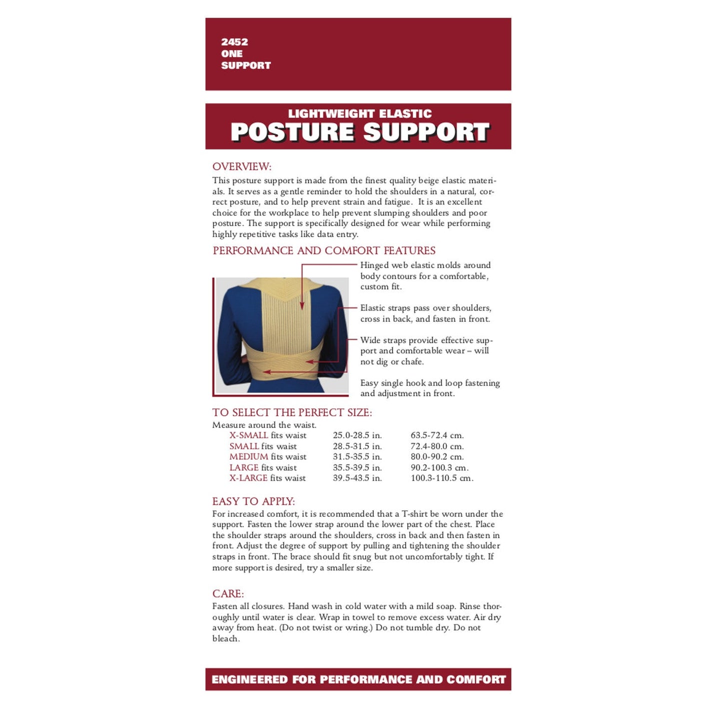 2452 / POSTURE SUPPORT LIGHTWEIGHT ELASTIC